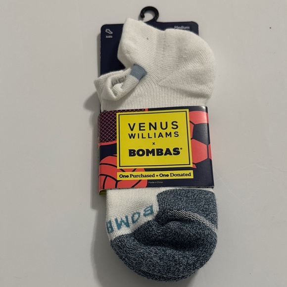 Bombas Accessories - NWT BOMBAS x Venus Williams solid ankle marled toe White and blue Athletic Socks